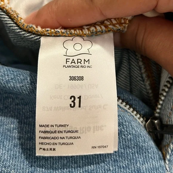 Farm Rio Cutwork Denim Jumpsuit Sz. 31 NWT - Picture 9 of 13